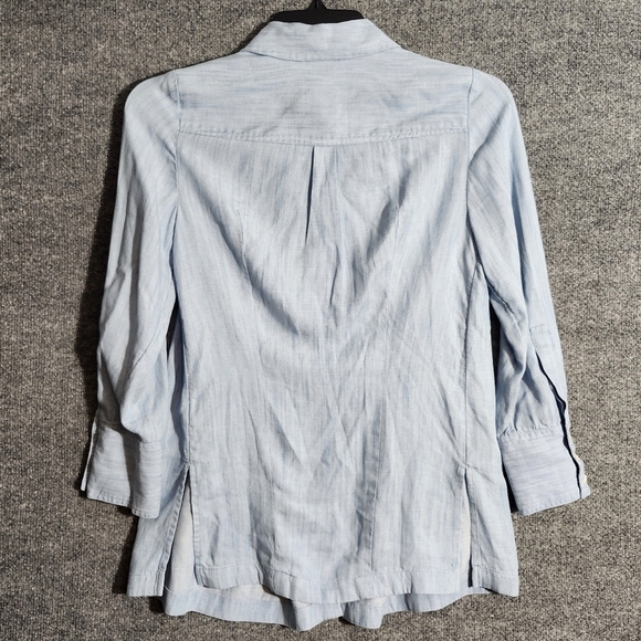 Soft surroundings women's tunic top blouse size PXS blue long sleeve - Picture 7 of 10